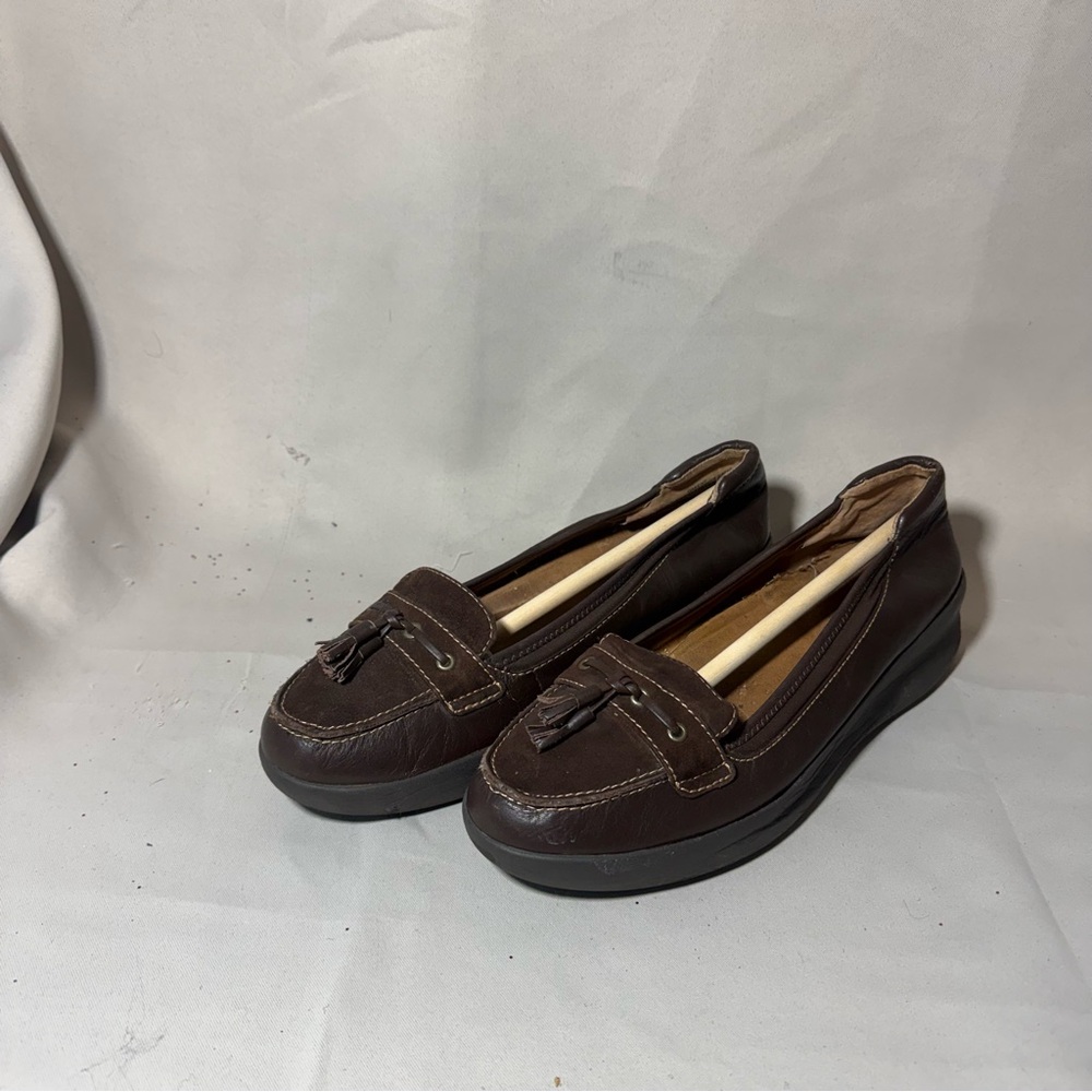 Easy Spirit Women’s OAKENT AntiGravity Brown Leather Tasseled Loafers sz: 10